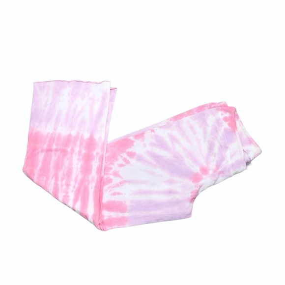 CHEWY PINK/PURPLE/WHITE TIE DYE WIDE LEG LOUNGE PANTS SIZE LARGE - Picture 7 of 11